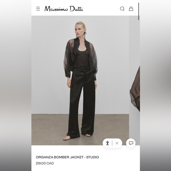 Massimo Dutti Organza Bomber Jacket S - STUDIO - Picture 6 of 16